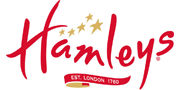 Hamleys indoor and outdoor games and toys, arts and crafts, soft toys.